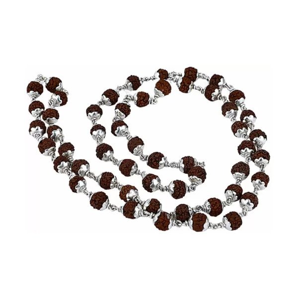 Rudraksha Silver Mala 